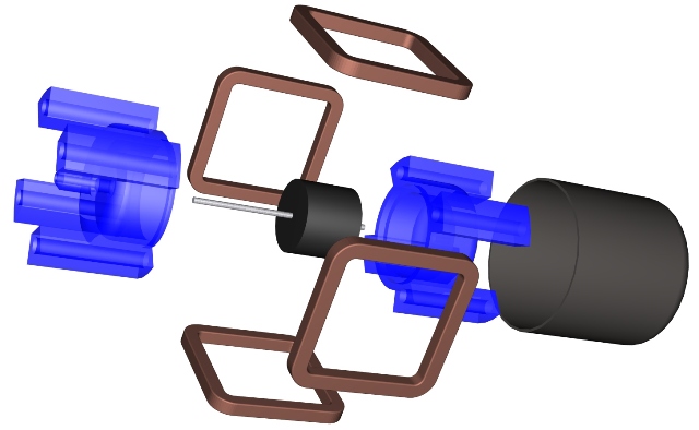Exploded air-core movement